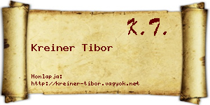 Kreiner Tibor névjegykártya